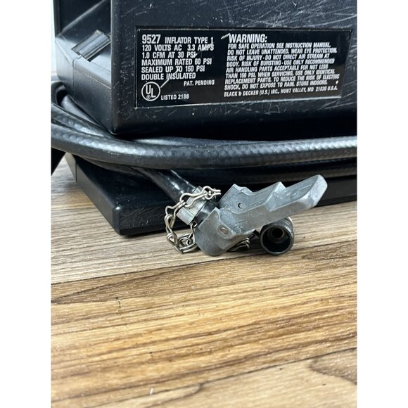 Vtg 1987 Black & Decker Air Station 9527 Compressor Inflator Tested Works - Picture 9 of 10